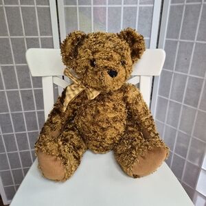 Vintage Animal Alley Teddy Bear Brown Made for Toy R Us W/ Ribbon Bow 10” Plush